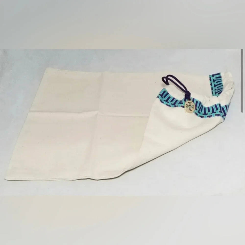 Tory Burch Logo Drawstring Canvas Dust Bag For Shoes Belt Handbags 12”x15” - Picture 2 of 3